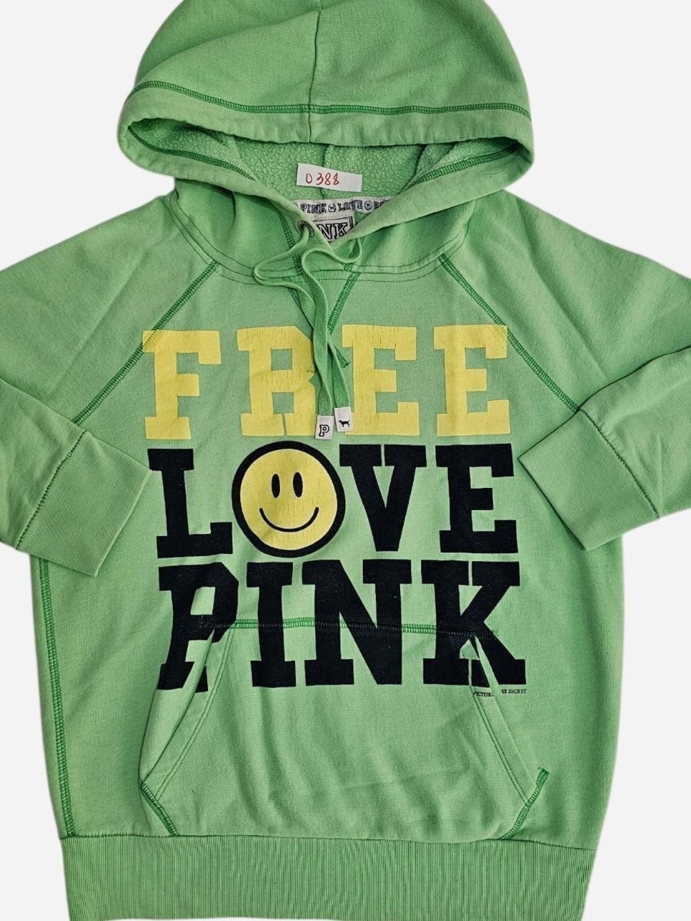 Victoria's Secret Green Hoodie with Yellow & Black Graphic